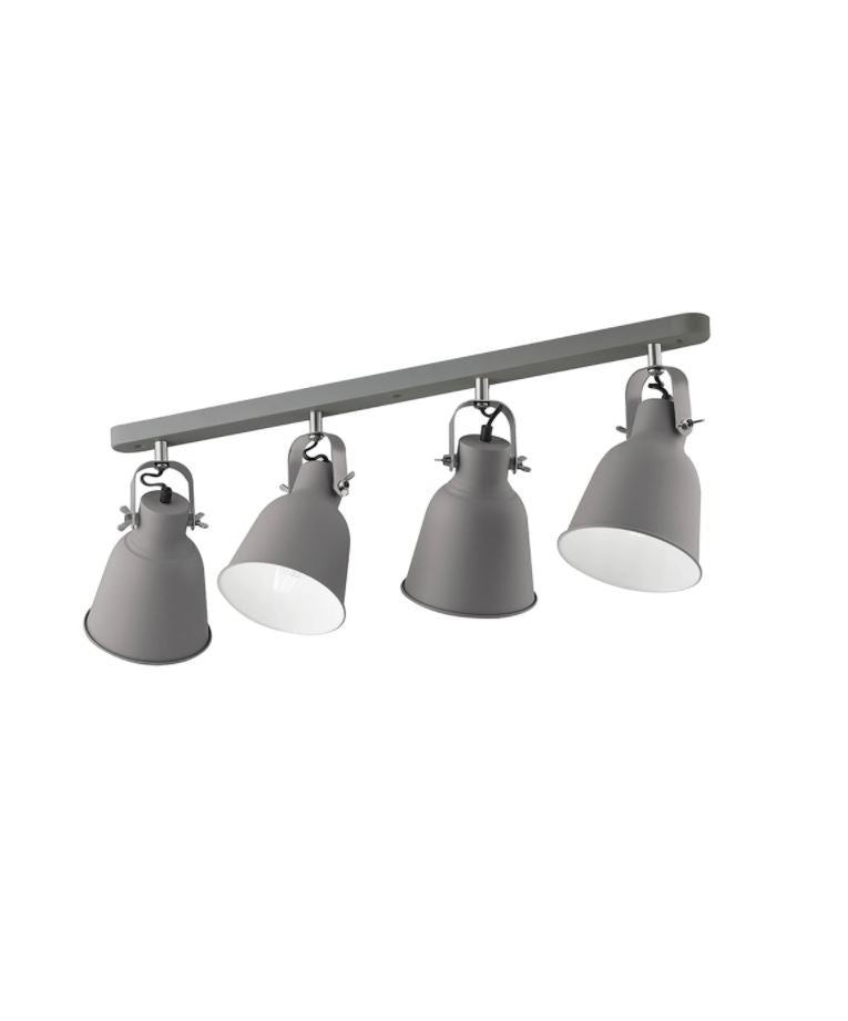 Applique 4 luci metallo grigio dolomite interno bianco rifiniture nichel spot orientabili 4XE27 non incl. LEGEND Applique 4 luci metallo grigio dolomite interno bianco rifiniture nichel spot orientabili 4XE27 non incl. LEGEND